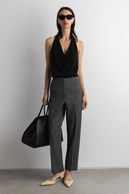HIGH-RISE WAIST TAPERED TROUSER