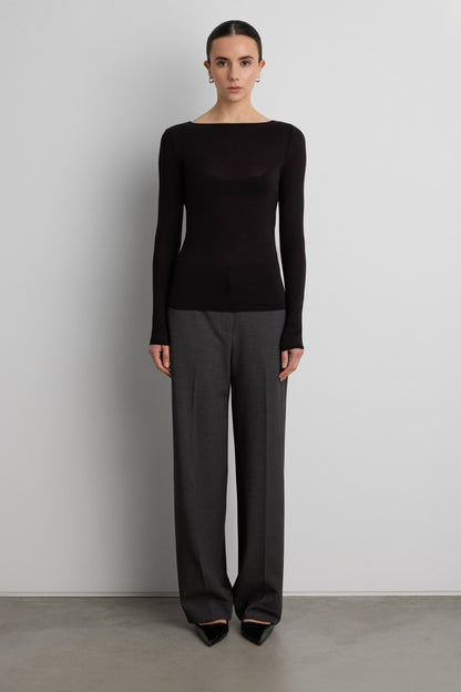 TAILORED HIGH-RISE STRAIGHT LEG PANT