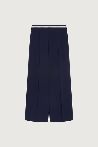 STRIPED ELASTICATED WAIST STRAIGHT LEG PANT