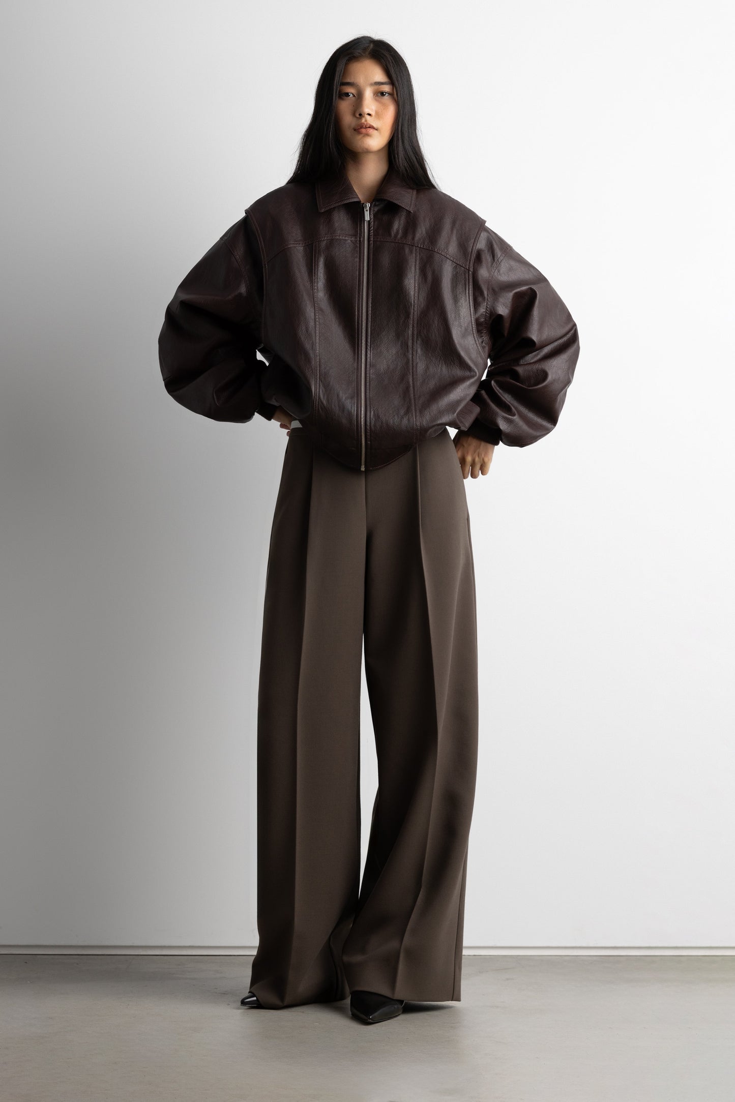 STRIPED ELASTICATED WAIST STRAIGHT LEG PANT