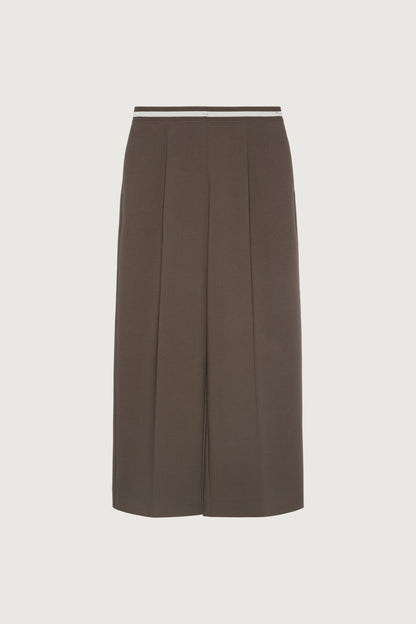 STRIPED ELASTICATED WAIST STRAIGHT LEG PANT