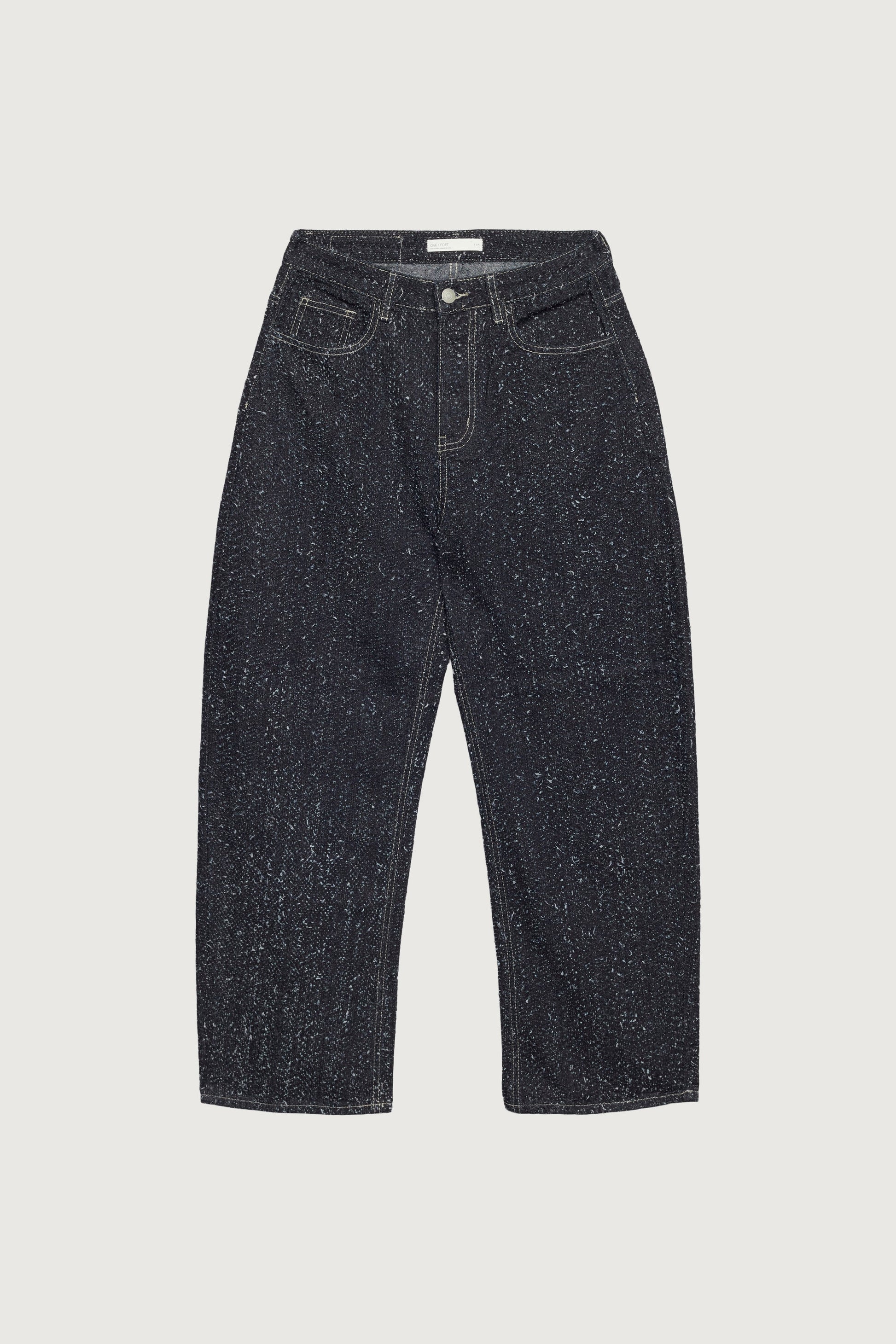 BOUCLE TEXTURED BARREL JEAN