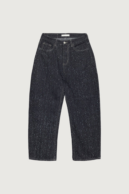 BOUCLE TEXTURED BARREL JEAN