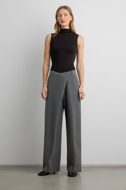 FRONT WRAP STRAIGHT LEG TROUSER