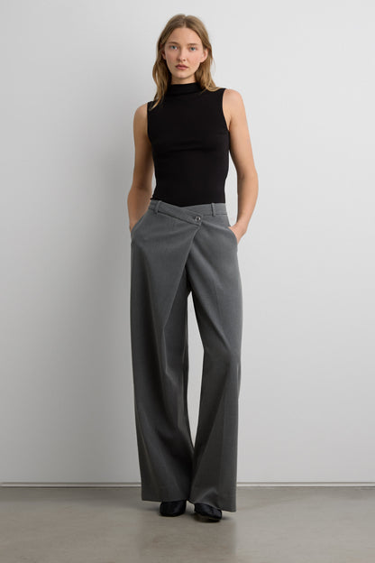 FRONT WRAP STRAIGHT LEG TROUSER