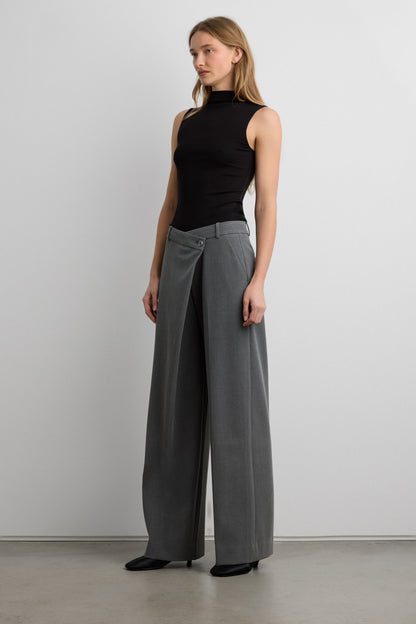 FRONT WRAP STRAIGHT LEG TROUSER