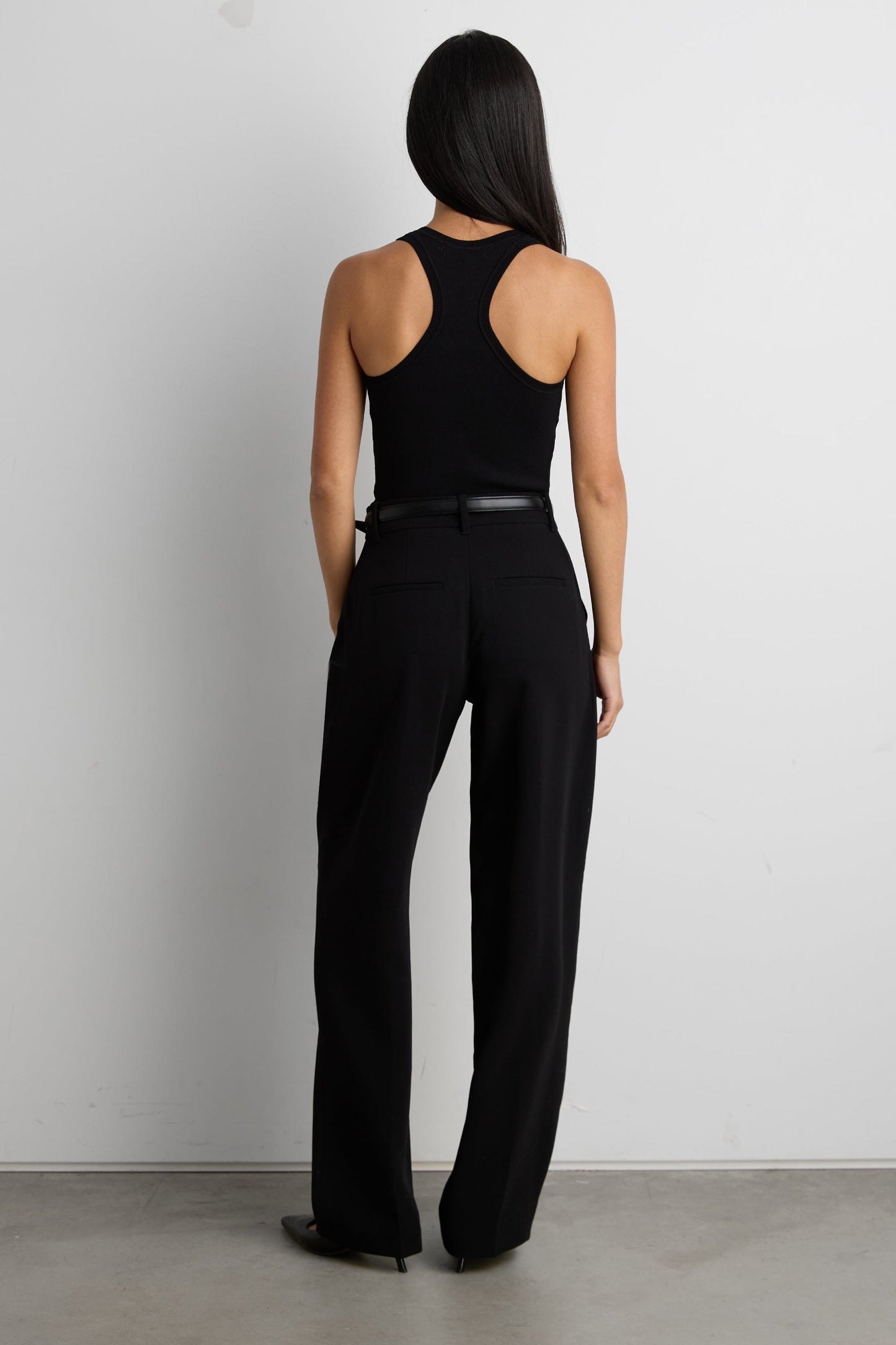 CREPE WIDE LEG TAILORED TROUSER
