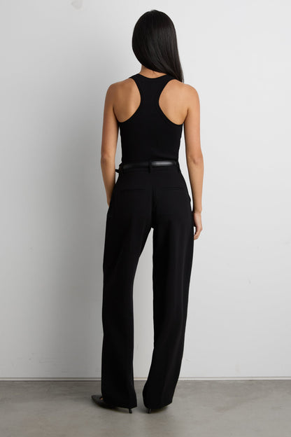 CREPE WIDE LEG TAILORED TROUSER