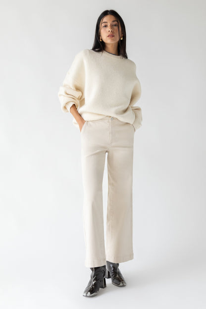 LONG LENGTH TWILL WIDE LEG PANT