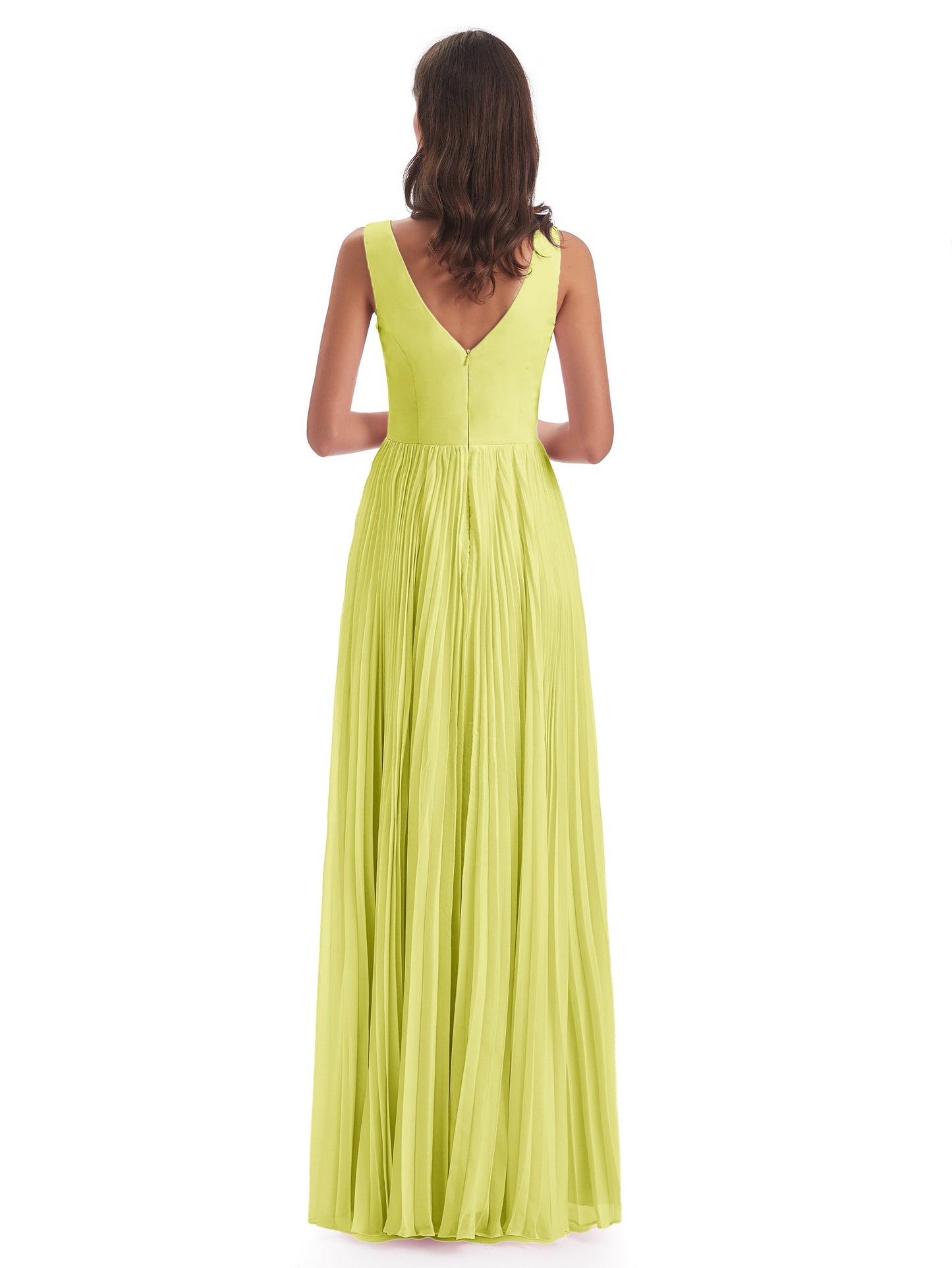Kenya V-neck Split Chiffon Long Bridesmaid Dresses