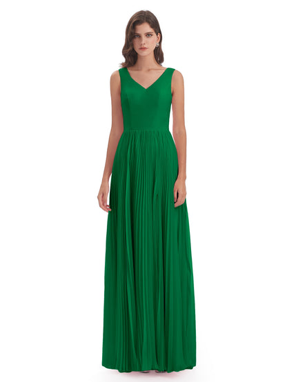 Kenya V-neck Split Chiffon Long Bridesmaid Dresses