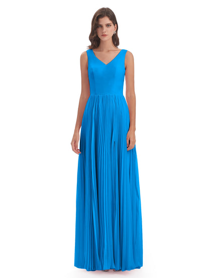 Kenya V-neck Split Chiffon Long Bridesmaid Dresses