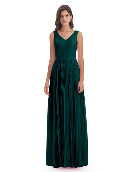 Kenya V-neck Split Chiffon Long Bridesmaid Dresses