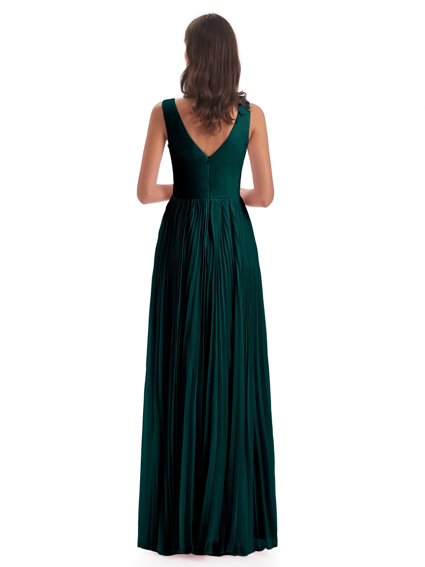 Kenya V-neck Split Chiffon Long Bridesmaid Dresses