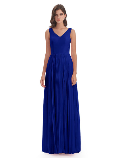 Kenya V-neck Split Chiffon Long Bridesmaid Dresses