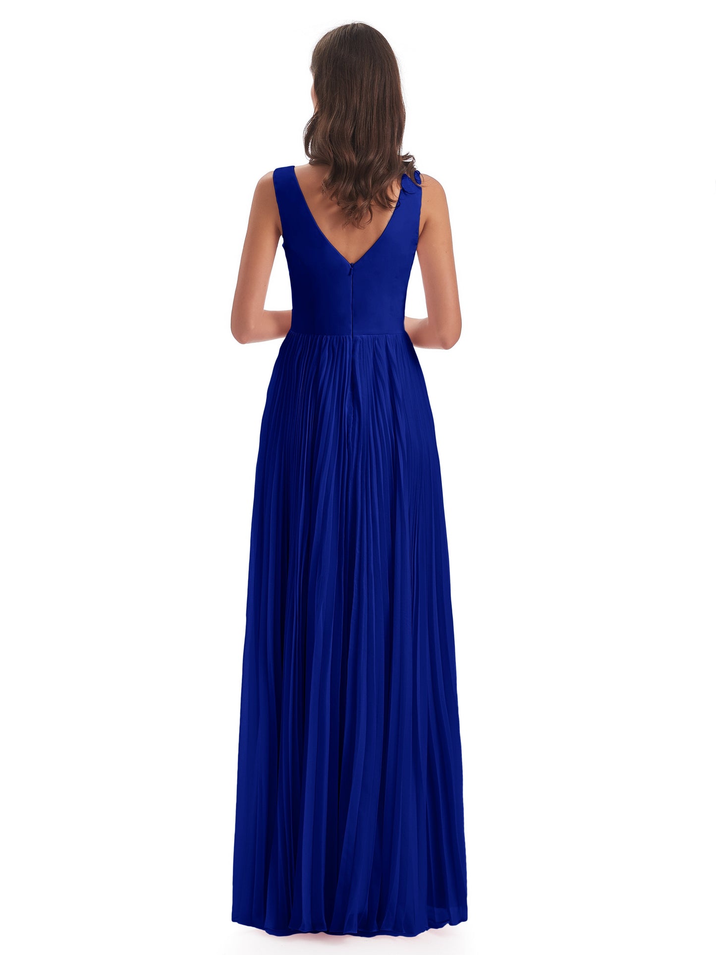 Kenya V-neck Split Chiffon Long Bridesmaid Dresses