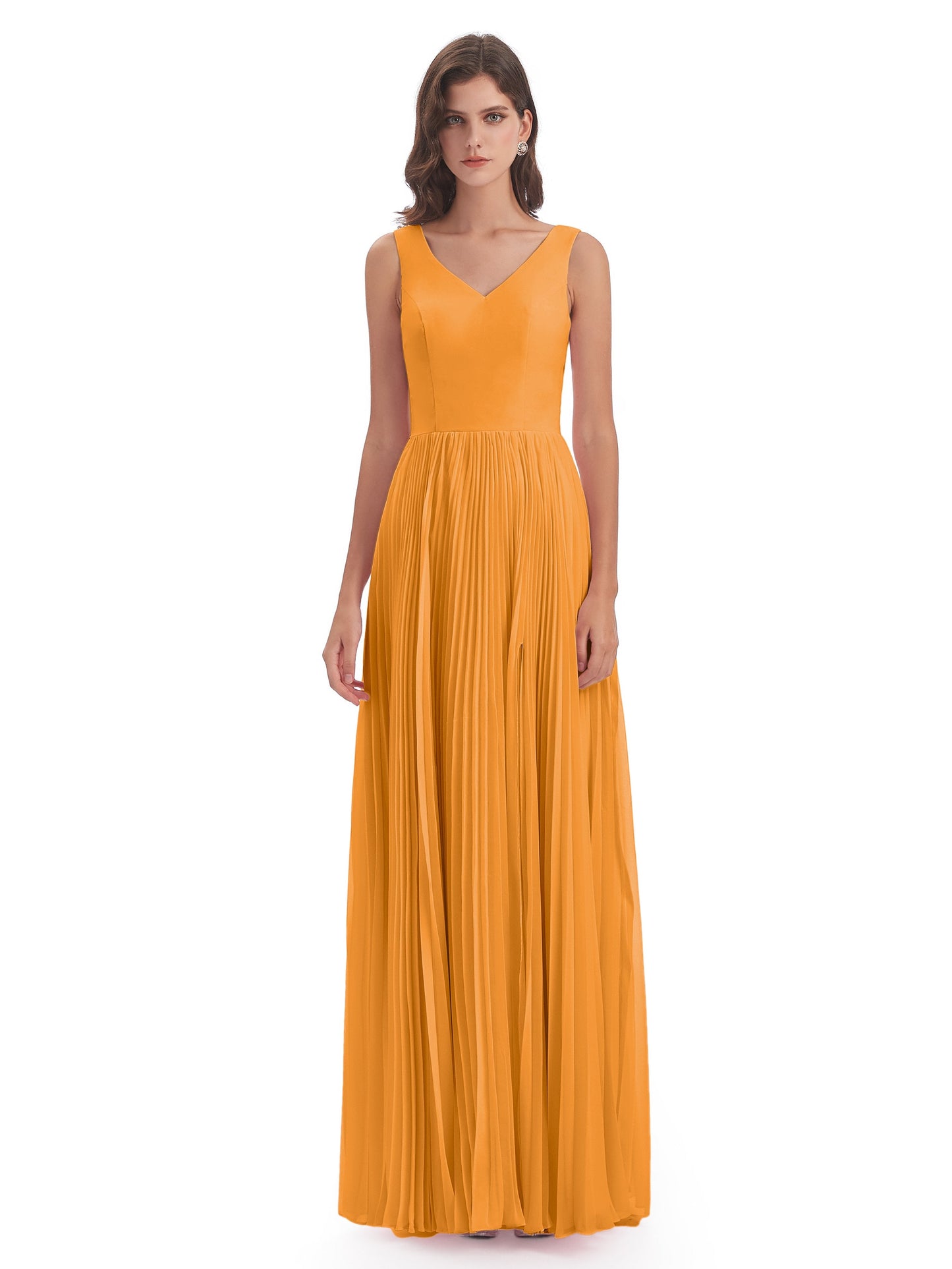 Kenya V-neck Split Chiffon Long Bridesmaid Dresses