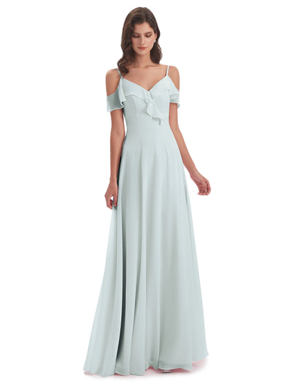 Penelope Sheath Off The Shoulder Long Bridesmaid Dresses