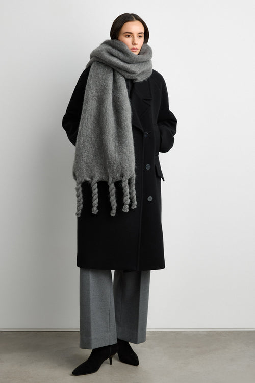 WOOL BLEND SCARF WITH TASSEL