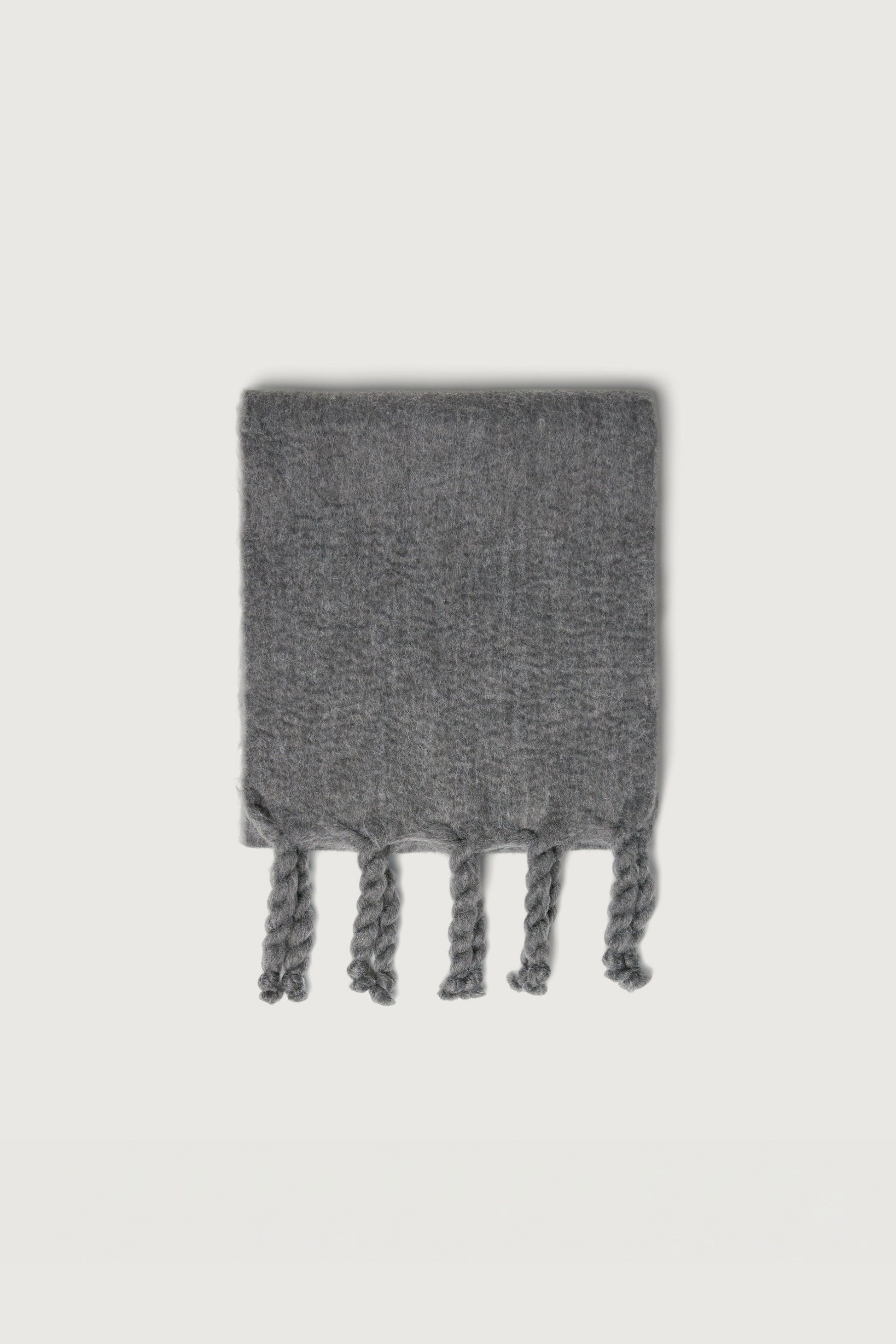 WOOL BLEND SCARF WITH TASSEL