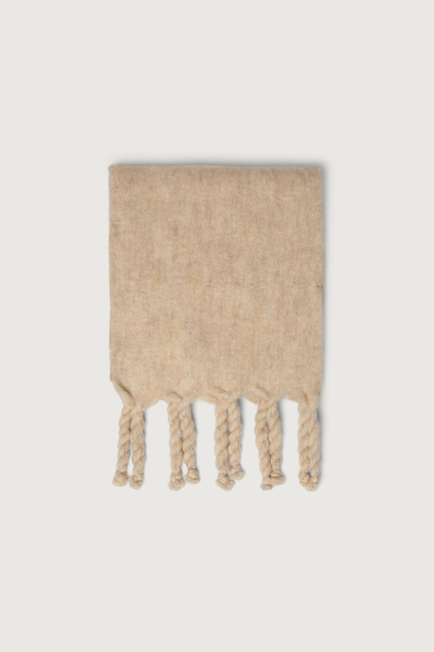 WOOL BLEND SCARF WITH TASSEL