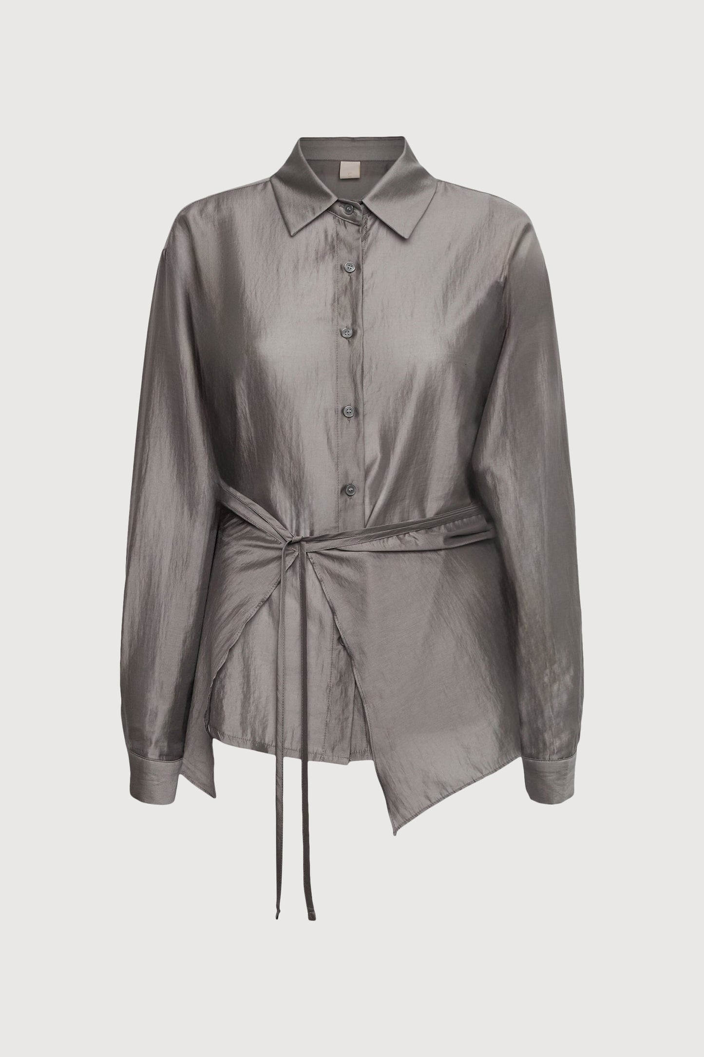LAYERED TENCEL SHIRT AND SKIRT SET