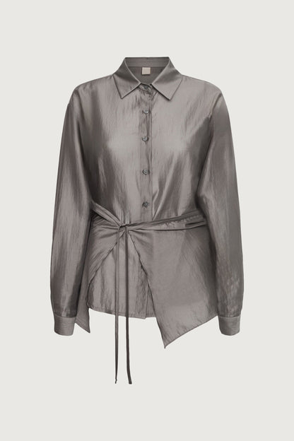 LAYERED TENCEL SHIRT AND SKIRT SET