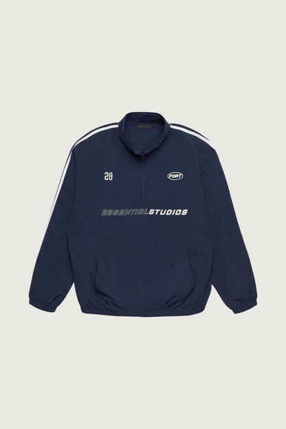 NYLON GRAPHIC PRINT QUARTER-ZIP PULLOVER
