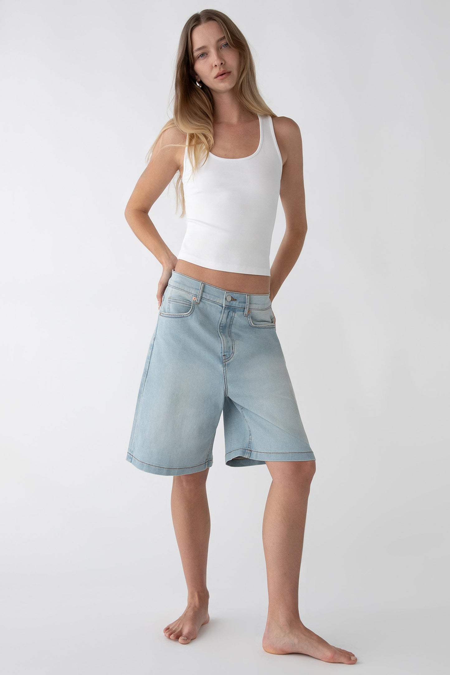 STRETCH DENIM JORT
