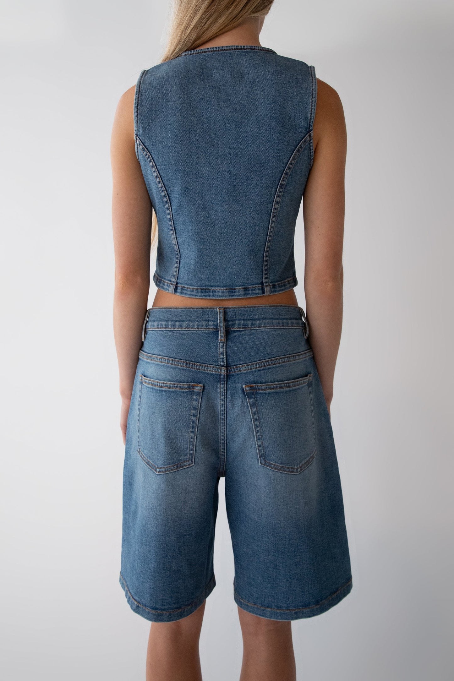 STRETCH DENIM JORT