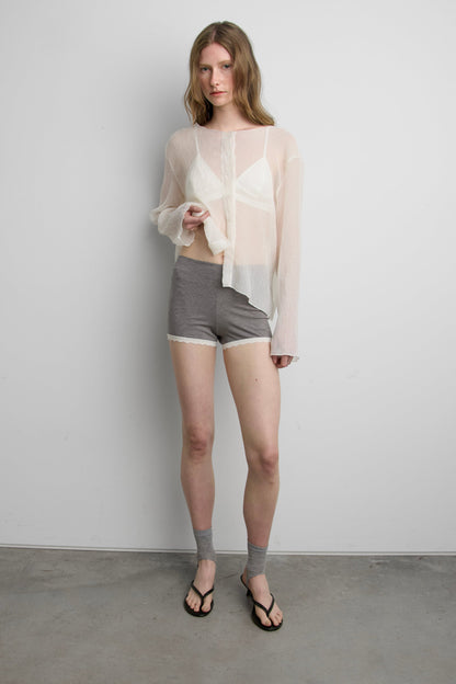COTTON BLEND LACE SHORTS