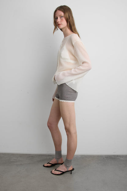 COTTON BLEND LACE SHORTS