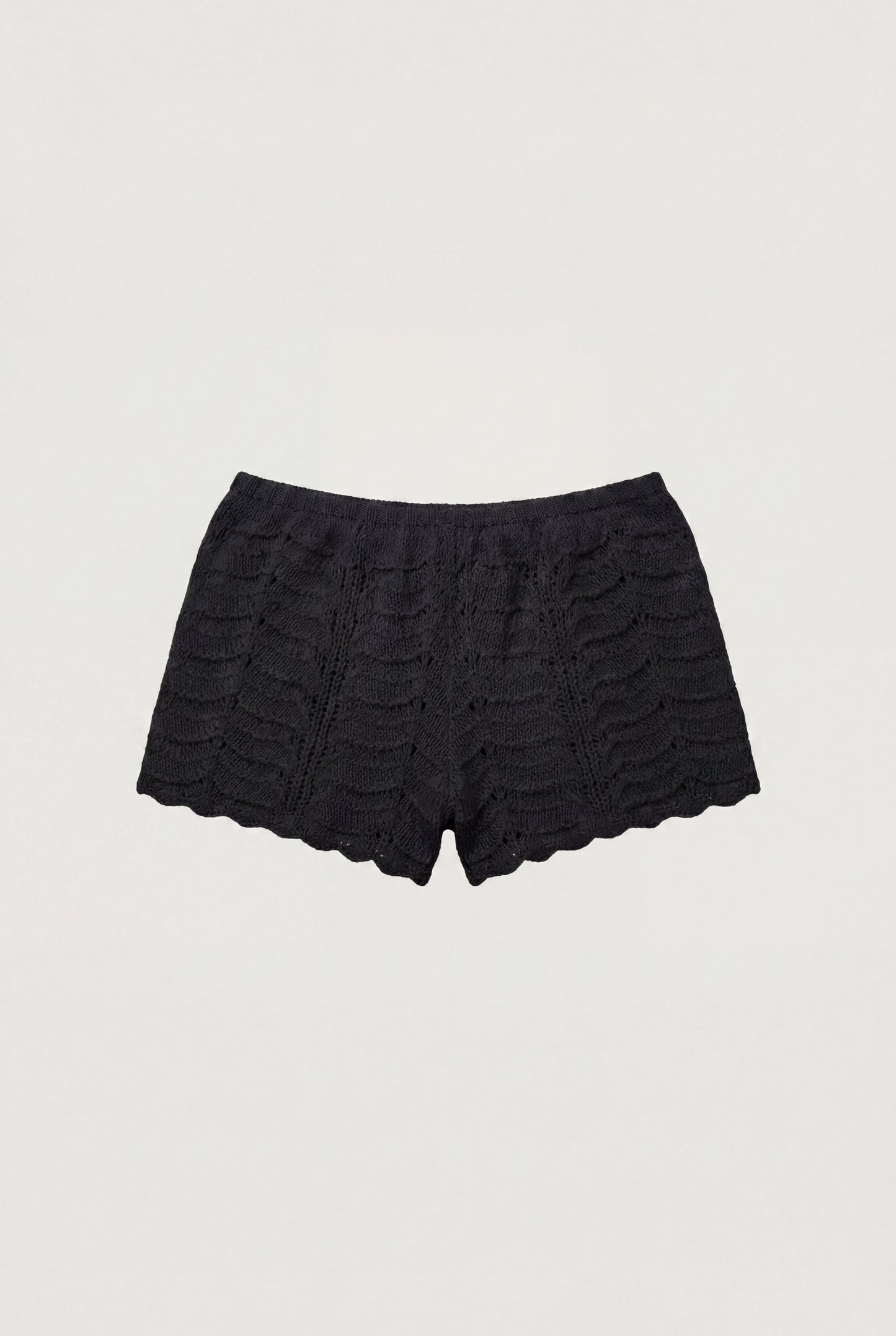 CROCHET KNIT SHORT WITH CUT-OUT DETAIL