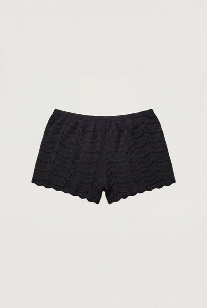 CROCHET KNIT SHORT WITH CUT-OUT DETAIL