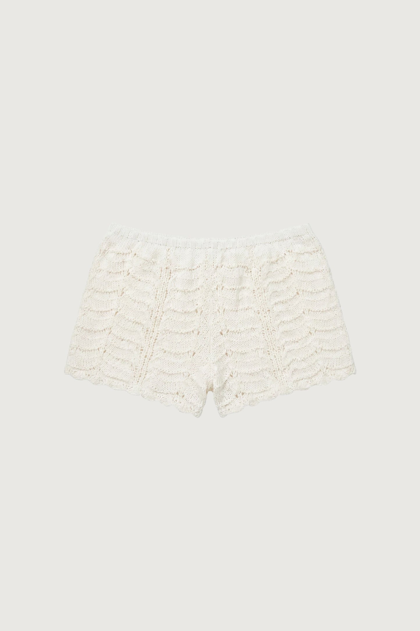 CROCHET KNIT SHORT WITH CUT-OUT DETAIL