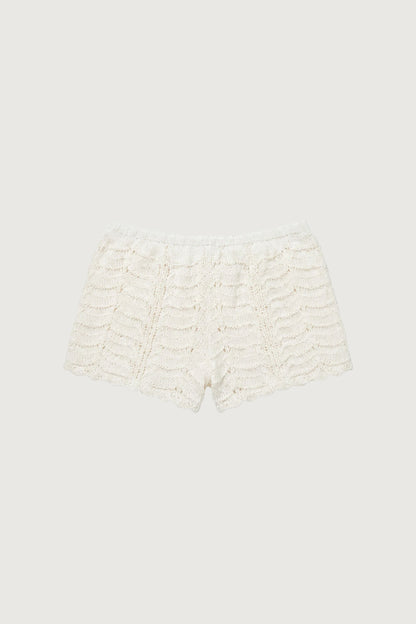 CROCHET KNIT SHORT WITH CUT-OUT DETAIL