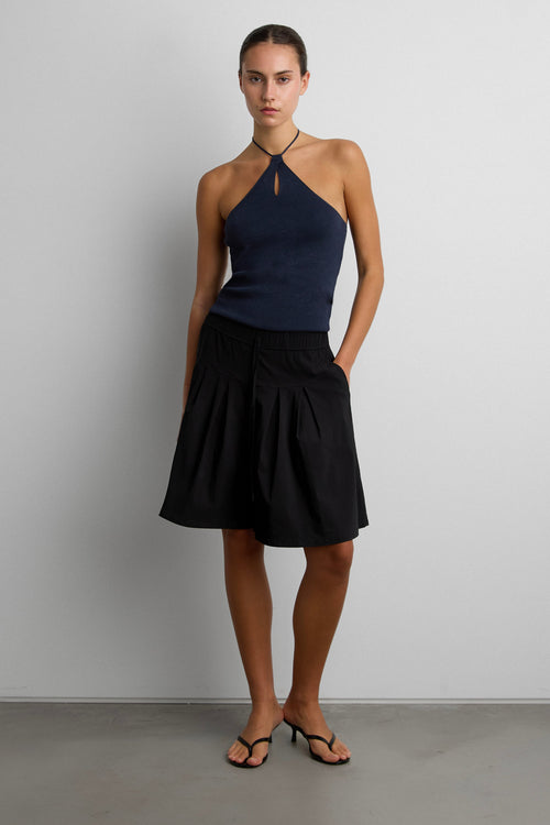 PLEATED WIDE LEG CULLOTE SHORT