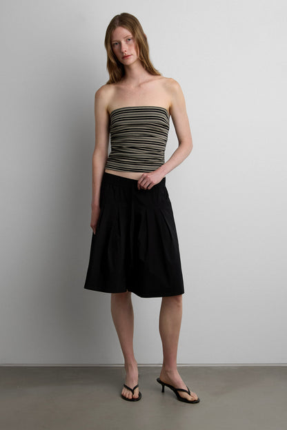 PLEATED WIDE LEG CULLOTE SHORT