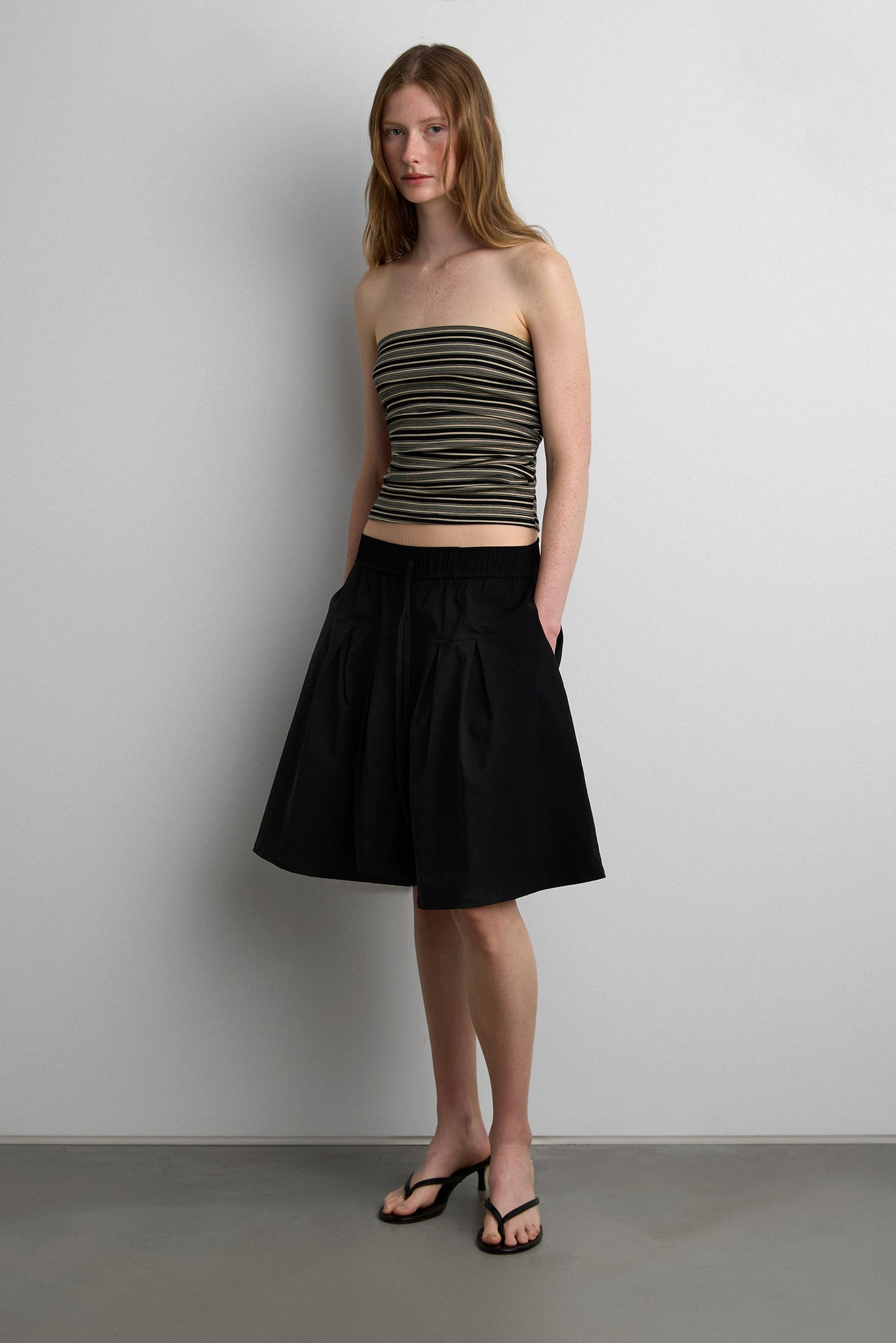 PLEATED WIDE LEG CULLOTE SHORT