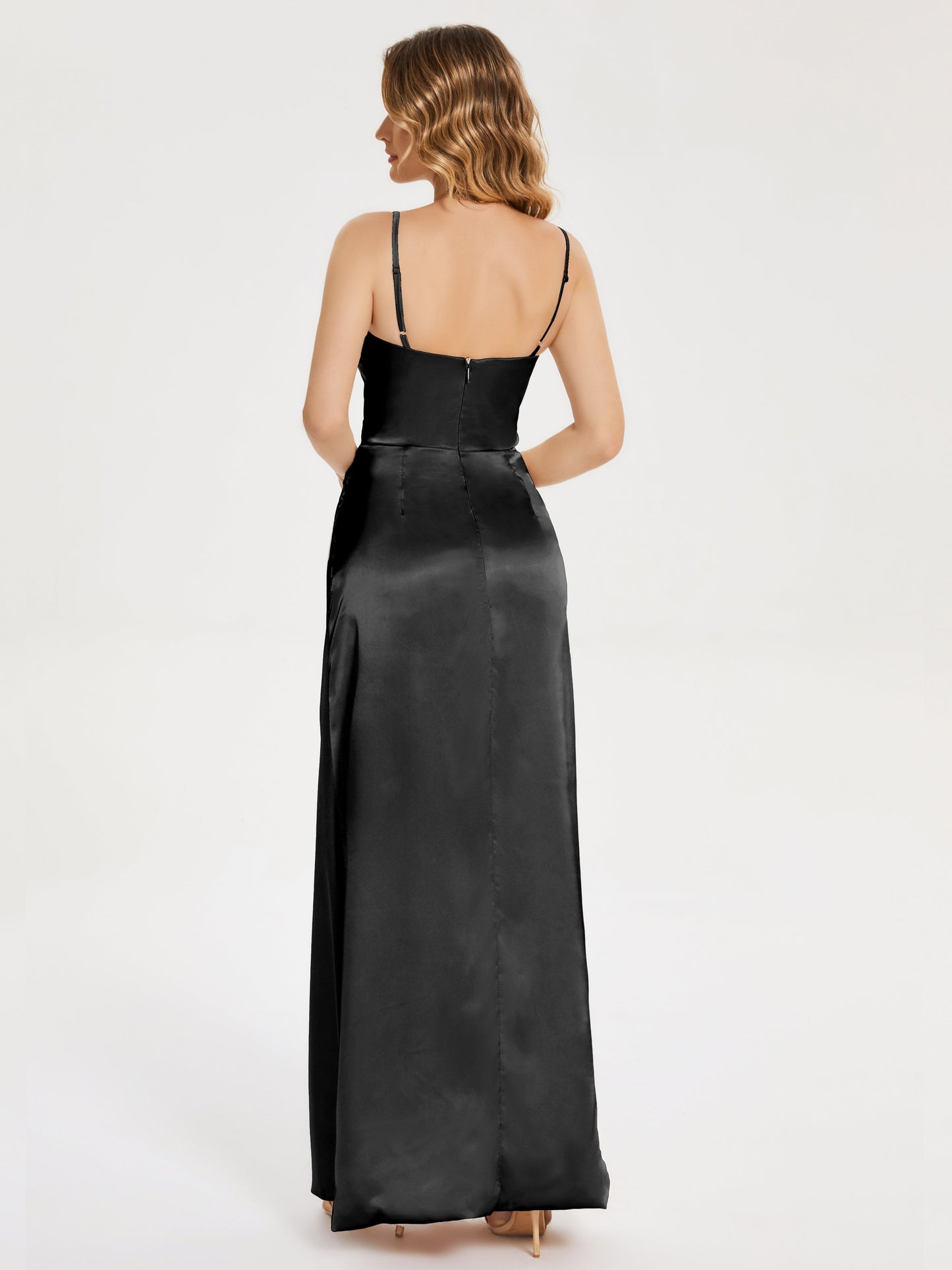 Aniyah Side Slit Sheath Soft Satin Bridesmaid Dress