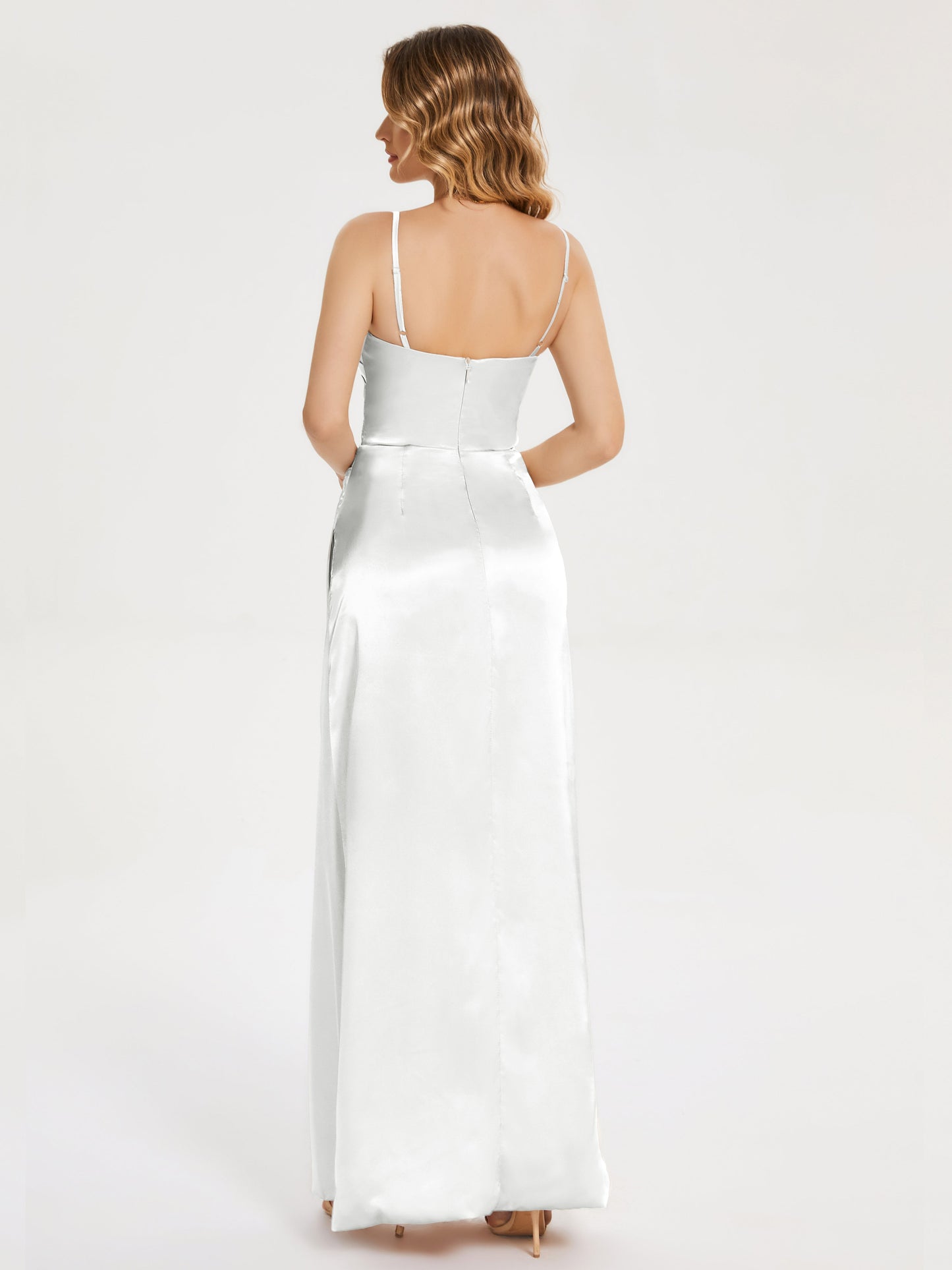 Aniyah Side Slit Sheath Soft Satin Bridesmaid Dress