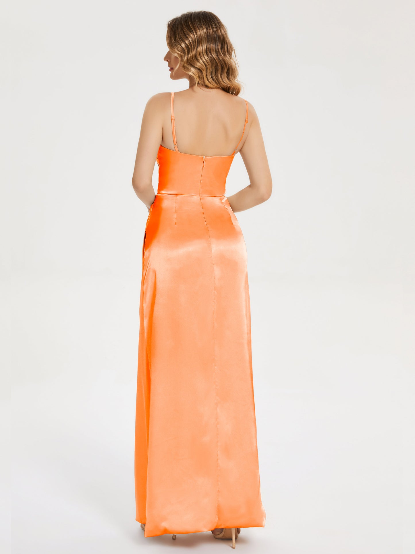 Aniyah Side Slit Sheath Soft Satin Bridesmaid Dress