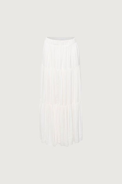 TIERED SKIRT WITH ELASTIC WAISTBAND