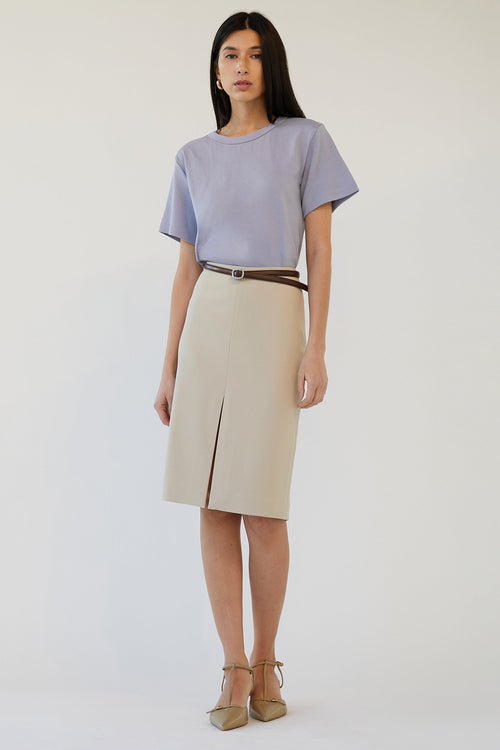 MIDI SUITING SKIRT WITH FRONT SLIT