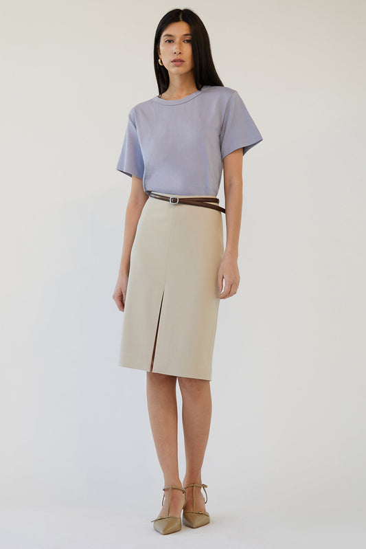MIDI SUITING SKIRT WITH FRONT SLIT