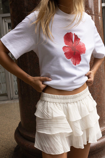 RUFFLED TIERED CHIFFON MINI SKORT