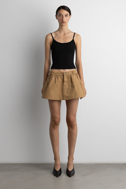 MINI CANVAS PLEATED SKORT