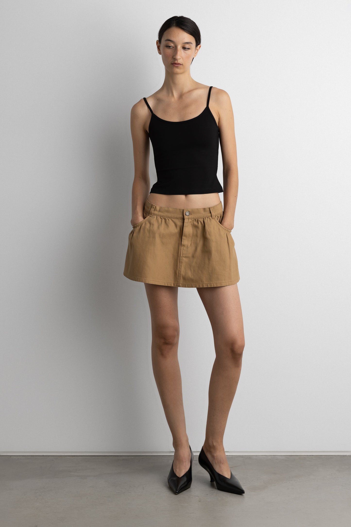 MINI CANVAS PLEATED SKORT