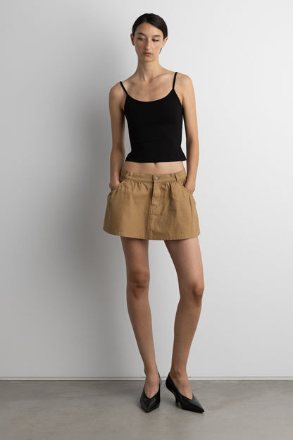 MINI CANVAS PLEATED SKORT