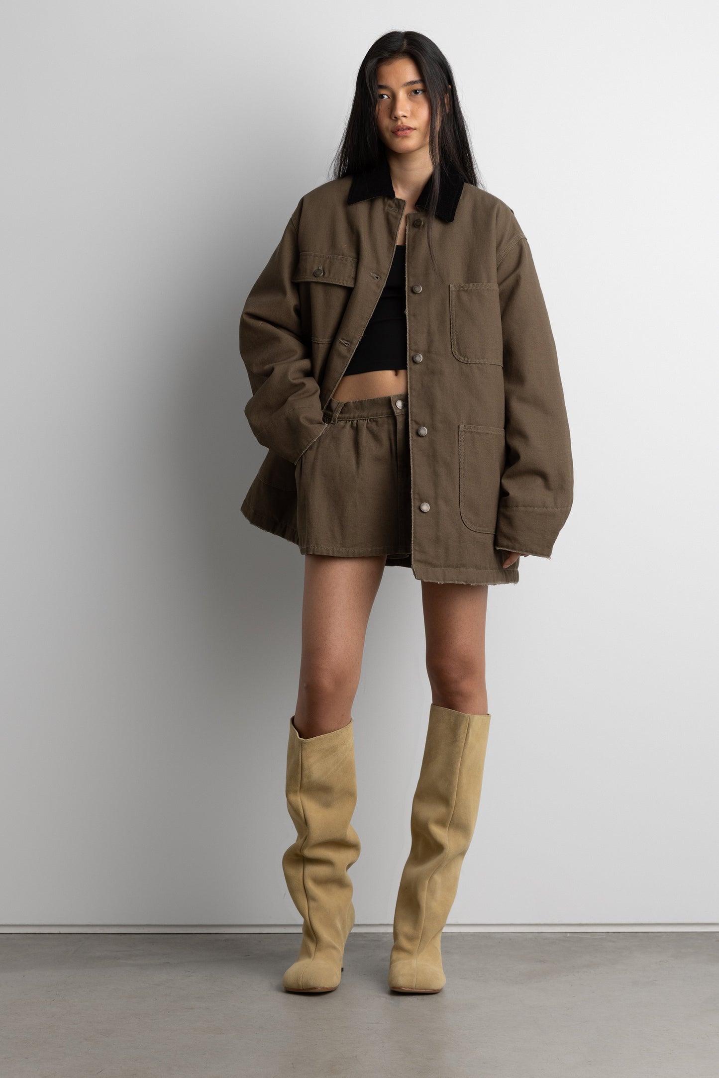 MINI CANVAS PLEATED SKORT